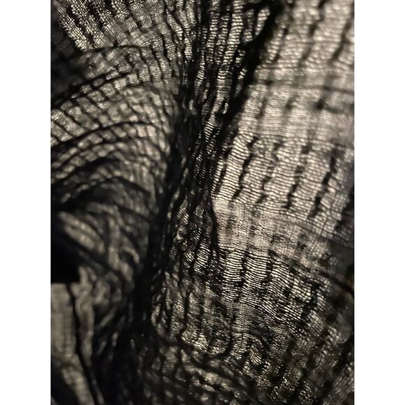 Jess Brown Womens Midi Shift Dress Small Black Cotton Gauzy Peasant Lagenlook - Picture 3 of 8